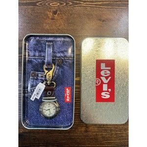 Levi's Brown Pocket Watch & Compass Vintage NEW with Tin Box